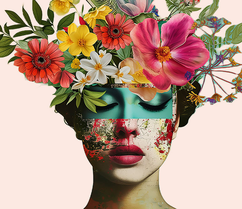 girl with flowers in her hair