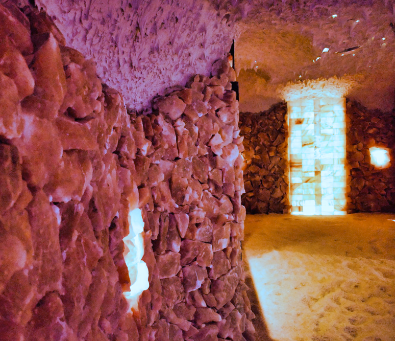 detail of a salt cave wall